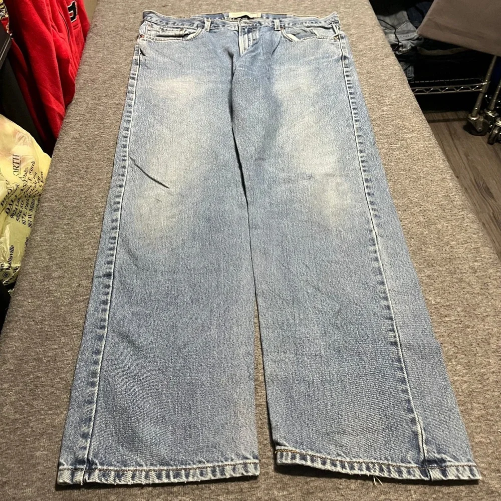 Levi's 505 Regular Fit Straight Leg Jeans Light Wash Blue Denim 40x34 Mens